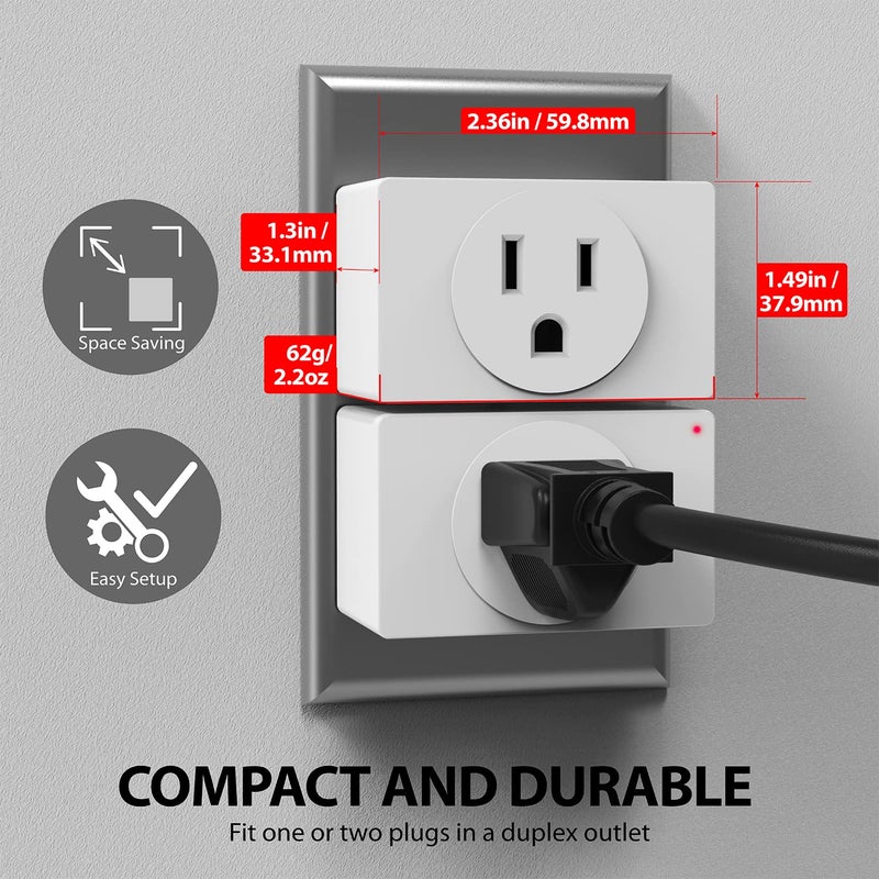 Fosmon Wireless Remote Control Outlet Plug Indoor, Battery Operated Light Switch with Braille On/Off Mark, for Lights, Christmas Tree, No Interference, 15A/1875W, No Wiring & Expandable - 3 Pack - Image 2